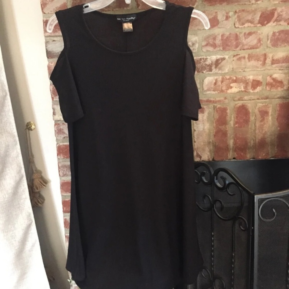 Cold shoulder knit dress
